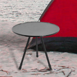Maxbell Triangular Round Table Collapsible Stable Furniture for Picnic Fishing Beach Black