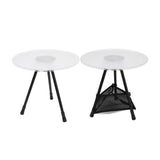 Maxbell Triangular Round Table Collapsible Stable Furniture for Picnic Fishing Beach Clear