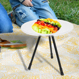Maxbell Triangular Round Table Collapsible Stable Furniture for Picnic Fishing Beach Clear