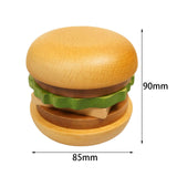 Maxbell Portable Wooden Burger Coaster Set Ornament Handmade Solid for Snack Kitchen