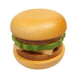 Maxbell Portable Wooden Burger Coaster Set Ornament Handmade Solid for Snack Kitchen