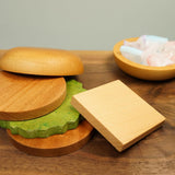 Maxbell Portable Wooden Burger Coaster Set Ornament Handmade Solid for Snack Kitchen