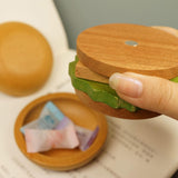 Maxbell Portable Wooden Burger Coaster Set Ornament Handmade Solid for Snack Kitchen