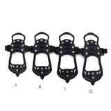 Maxbell 11 Spikes Crampons Durable Ice Cleats for Fishing Outdoor Activities Walking Black Small