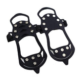 Maxbell 11 Spikes Crampons Durable Ice Cleats for Fishing Outdoor Activities Walking Black Small