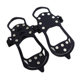 Maxbell 11 Spikes Crampons Durable Ice Cleats for Fishing Outdoor Activities Walking Black Small
