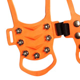 Maxbell 11 Spikes Crampons Durable Ice Cleats for Fishing Outdoor Activities Walking Orange Small