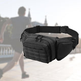 Maxbell Belt Bag Purse Adjustable Belt Pouch Waist Pack for Outdoor Climbing Hiking black