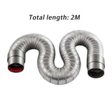 Maxbell Gas Water Heater Exhaust Pipe Strong Aluminum 2M Vent Pipe Extension Duct 80mm