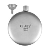 Maxbell Titanium Hip Flask Portable Leakproof Drinking Cup for Travelling Camping with Funnel
