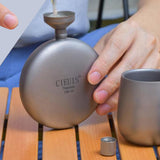 Maxbell Titanium Hip Flask Portable Leakproof Drinking Cup for Travelling Camping with Funnel