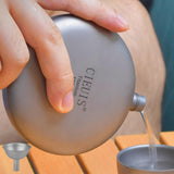 Maxbell Titanium Hip Flask Portable Leakproof Drinking Cup for Travelling Camping with Funnel