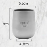 Maxbell Camping Water Mug Double Wall Titanium Cup for Outdoor Backpacking Travel 120ML