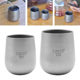 Maxbell Camping Water Mug Double Wall Titanium Cup for Outdoor Backpacking Travel 120ML