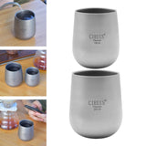 Maxbell Camping Water Mug Double Wall Titanium Cup for Outdoor Backpacking Travel 120ML