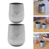 Maxbell Camping Water Mug Double Wall Titanium Cup for Outdoor Backpacking Travel 120ML