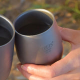 Maxbell Camping Water Mug Double Wall Titanium Cup for Outdoor Backpacking Travel 120ML