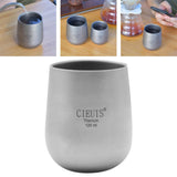 Maxbell Camping Water Mug Double Wall Titanium Cup for Outdoor Backpacking Travel 120ML