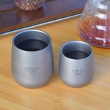 Maxbell Camping Water Mug Double Wall Titanium Cup for Outdoor Backpacking Travel 240ML