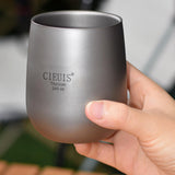 Maxbell Camping Water Mug Double Wall Titanium Cup for Outdoor Backpacking Travel 240ML