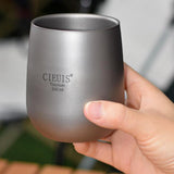 Maxbell Camping Water Mug Double Wall Titanium Cup for Outdoor Backpacking Travel 240ML