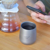 Maxbell Camping Water Mug Double Wall Titanium Cup for Outdoor Backpacking Travel 240ML