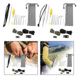 Maxbell 15x Fid Needles for Paracord Work Stainless Steel Paracord Stitching Set Black
