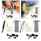 Maxbell 15x Fid Needles for Paracord Work Stainless Steel Paracord Stitching Set Black