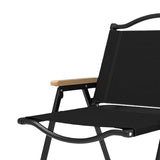 Maxbell Folding Camping Chair Collapsible Load Bearing for Travel Barbecues Black Medium