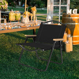 Maxbell Folding Camping Chair Collapsible Load Bearing for Travel Barbecues Black Medium