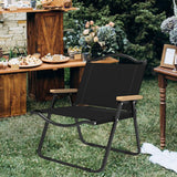 Maxbell Folding Camping Chair Collapsible Load Bearing for Travel Barbecues Black Medium