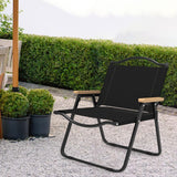 Maxbell Folding Camping Chair Collapsible Load Bearing for Travel Barbecues Black Medium