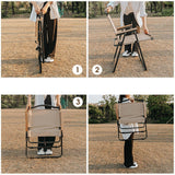 Maxbell Folding Camping Chair Collapsible Load Bearing for Travel Barbecues Khaki Medium