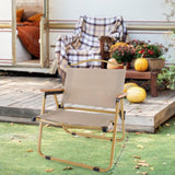 Maxbell Folding Camping Chair Collapsible Load Bearing for Travel Barbecues Khaki Medium