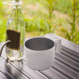 Maxbell Coffee Mug Camping Tea Mug Portable with Handle for Backpacking Hiking Silvery