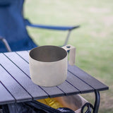 Maxbell Coffee Mug Camping Tea Mug Portable with Handle for Backpacking Hiking Silvery