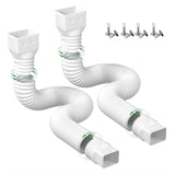 Maxbell Downspout Extended Drain Pipe Extension Garden Drainage Connector Home White