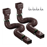 Maxbell Downspout Extended Drain Pipe Extension Garden Drainage Connector Home Brown