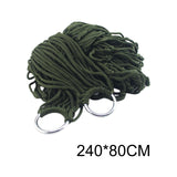Maxbell Camping Hammock Swing Net Sleeping Bed with Hooks for Hiking Garden Yard Dark Green