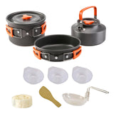 Maxbell Camping Cooking Set Teapot and Pans Utensils Tableware for Dinner orange