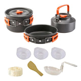 Maxbell Camping Cooking Set Teapot and Pans Utensils Tableware for Dinner orange