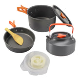 Maxbell Camping Cooking Set Teapot and Pans Utensils Tableware for Dinner orange