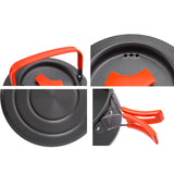 Maxbell Camping Cooking Set Teapot and Pans Utensils Tableware for Dinner orange