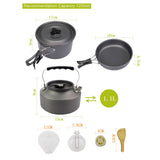 Maxbell Camping Cooking Set Teapot and Pans Utensils Tableware for Dinner orange