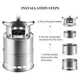 Maxbell Stainless Steel Backpacking stoves Sturdy Foldable for barbecue