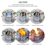 Maxbell Stainless Steel Backpacking stoves Sturdy Foldable for barbecue