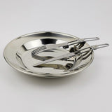 Maxbell Portable Camping Cutlery Set Stainless Steel Plate 18cm, 300ml Mug Reusable