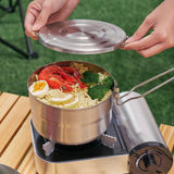 Maxbell Camping Pot with Foldable Handle Portable 1.5L for Travel Fishing Cooking