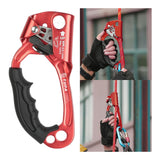 Maxbell Climbing Rope Ascender Tool for 8mm-12mm Rope Rappelling Rock Climbing Red Left Hand