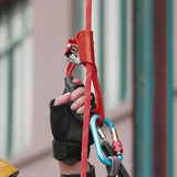 Maxbell Climbing Rope Ascender Tool for 8mm-12mm Rope Rappelling Rock Climbing Red Left Hand